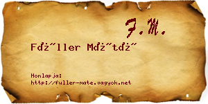 Füller Máté névjegykártya