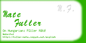 mate fuller business card