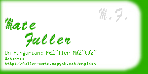 mate fuller business card